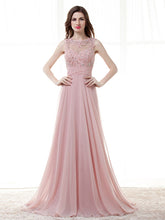 Blush Pink Lace Formal Prom Evening Dress